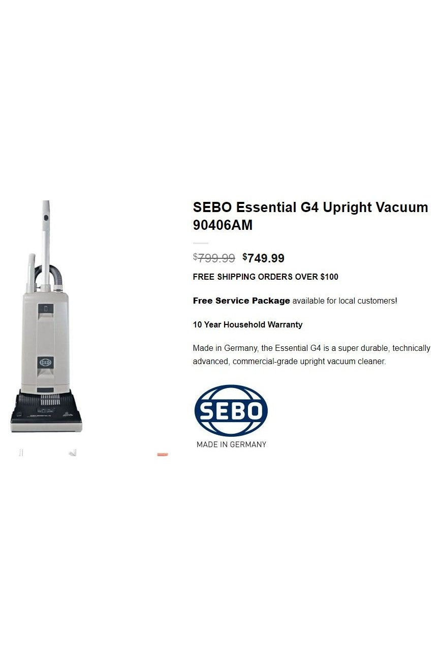 SEBO Essential G4 Upright Vacuum 90406AM