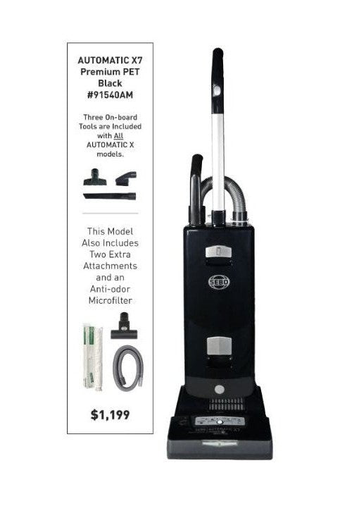 SEBO Automatic X7 Onyx Upright Boost Pet Premium 91540AM-In store only purchase call 951 245-8800