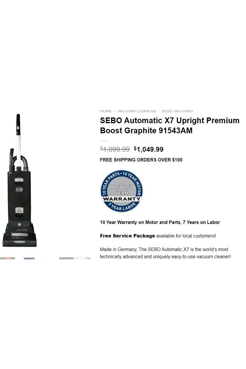 SEBO Automatic X7 Upright Premium Boost Graphite 91543AM
