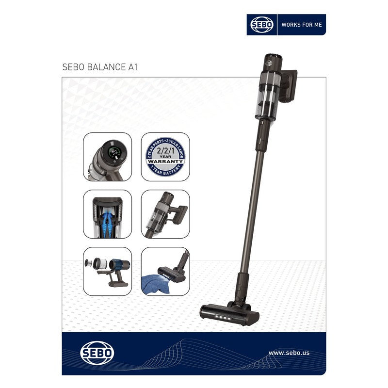 SEBO Balance A1 Cordless Stick Vacuum