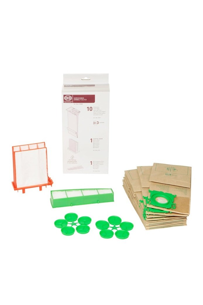 SEBO Airbelt C Micro/Hospital-Grade Filter & Bag Service Box 6198AM